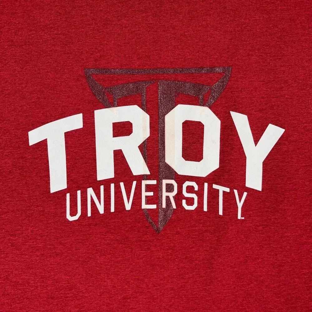 Troy University Shirt Mens XL Red‎ Champion Graphic Tee Collegiate Sporty Casual - Picture 3 of 9